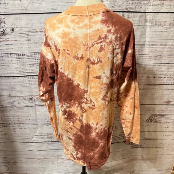 FREE PEOPLE We The Free Be Free Long Sleeve Tie Dye Tee in Cabernet Combo - Picture 5 of 9